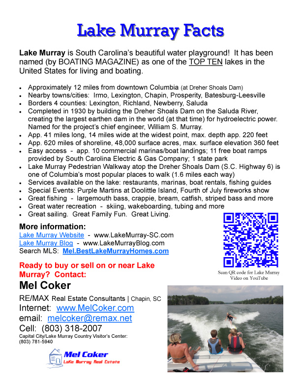 Click to view and print Lake Murray brochure